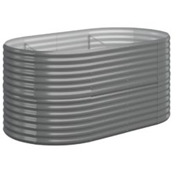 Høybed pulverlakkert stål 152x80x68 cm grå