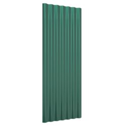 Takpaneler 12 stk pulverlakkert stål grønn 100×36 cm