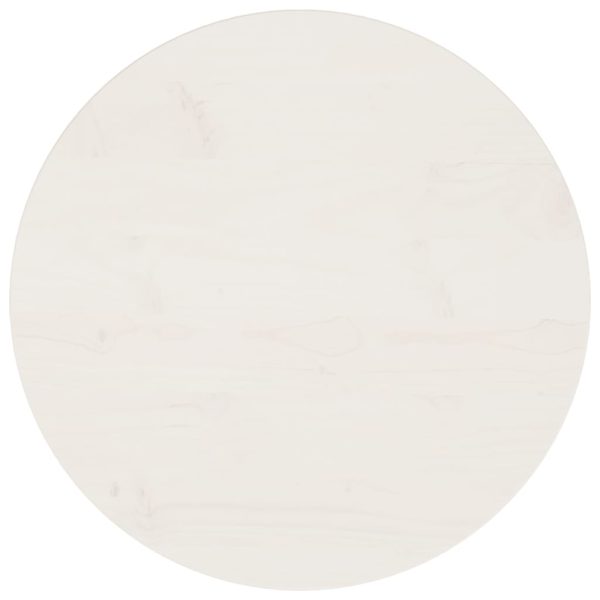Bordplate hvit Ø50×2,5 cm heltre furu