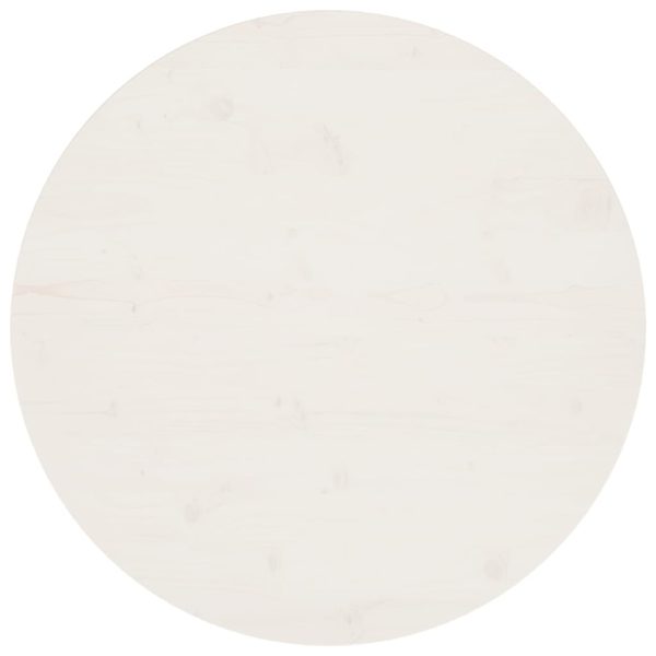 vidaXL Bordplate hvit Ø80×2,5 cm heltre furu