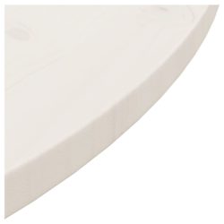 Bordplate hvit Ø80×2,5 cm heltre furu
