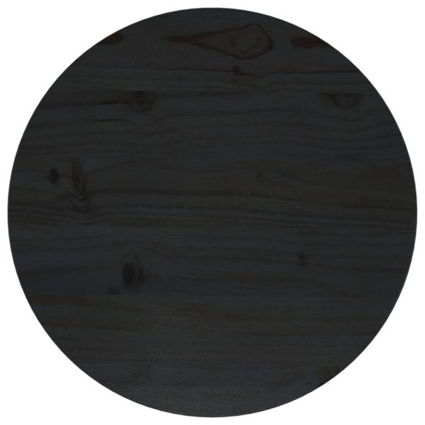 vidaXL Bordplate svart Ø40×2,5 cm heltre furu