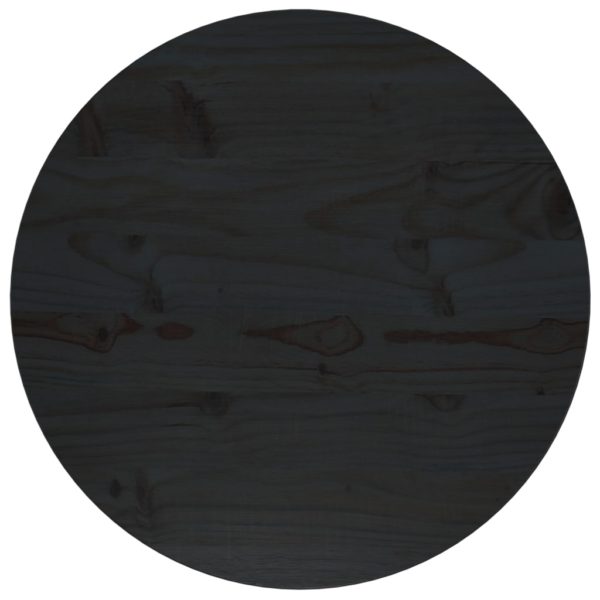 vidaXL Bordplate svart Ø50×2,5 cm heltre furu