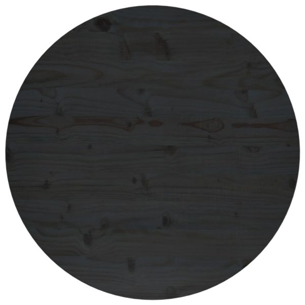 vidaXL Bordplate svart Ø70×2,5 cm heltre furu