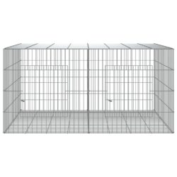Kaninbur med 2 paneler 110x79x54 cm galvanisert jern