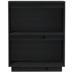 Konsollskap svart 60x34x75 cm heltre furu