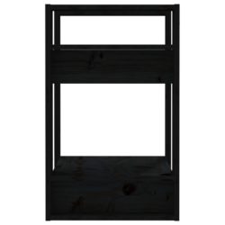 Bokhylle/romdeler svart 41x35x57 cm heltre furu