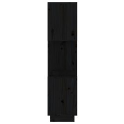 Bokhylle/romdeler svart 51x25x101 cm heltre furu