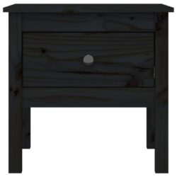 Sidebord svart 50x50x49 cm heltre furu