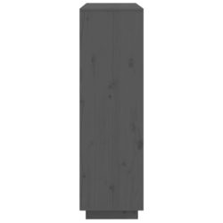 Highboard grå 110,5x35x117 cm heltre furu