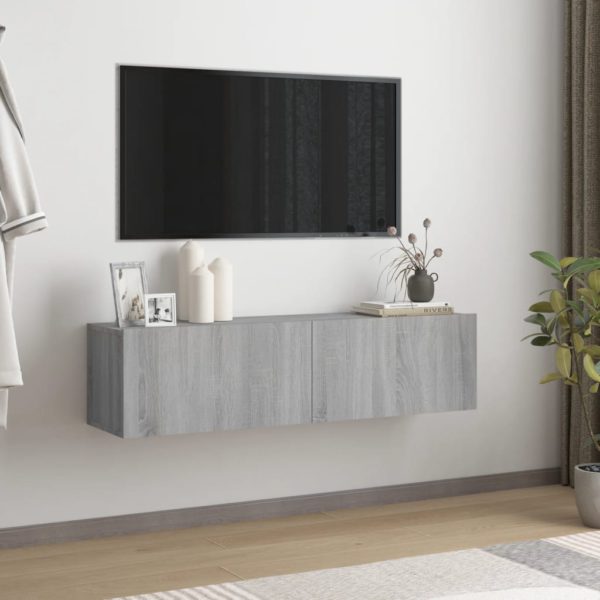 vidaXL TV-benk grå sonoma eik 120x30x30 cm konstruert tre