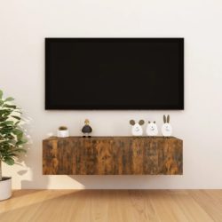 Vegghengte TV-benker 4 stk røkt eik 30,5x30x30 cm