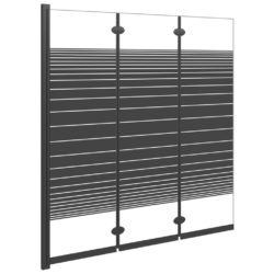 Leddet dusjdør med 3 paneler 130×130 cm ESG svart