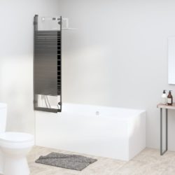 Leddet dusjdør med 3 paneler 130×130 cm ESG svart