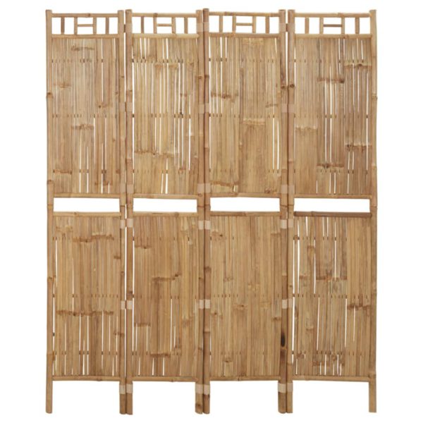 Romdeler 4 paneler bambus 160×180 cm