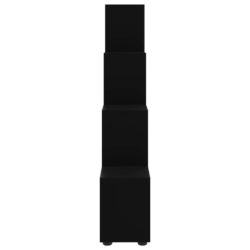 Bokhylle svart 142 cm konstruert tre