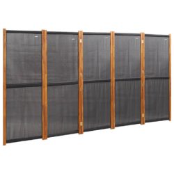 Romdeler 5 paneler svart 350×180 cm
