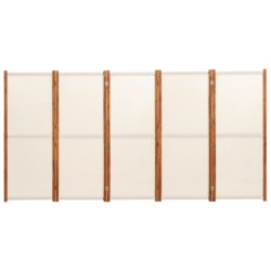 Romdeler 5 paneler kremhvit 350×180 cm
