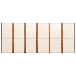 Romdeler 6 paneler kremhvit 420×180 cm
