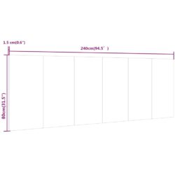 Vegghengt sengegavl høyglans hvit 240×1,5×80 cm konstruert tre
