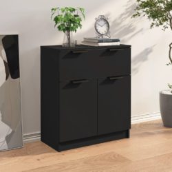 Sidebord svart 60x30x70 cm konstruert tre
