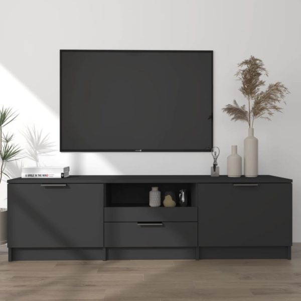 vidaXL TV-benk svart 140x35x40 cm konstruert tre