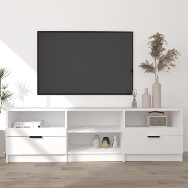TV-benk hvit 150×33,5×45 cm konstruert tre