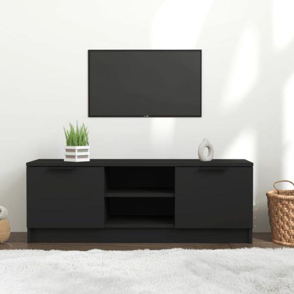 TV-benk svart 102x35x36,5 cm konstruert tre