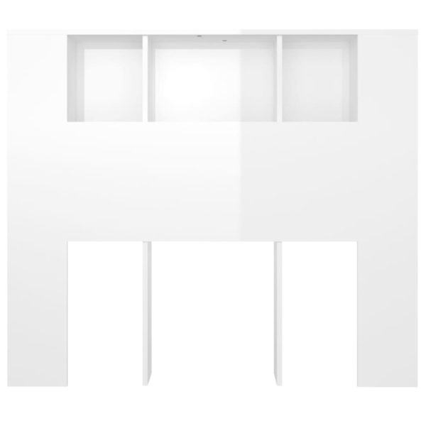 vidaXL Sengegavlskap høyglans hvit 120×18,5×102,5 cm