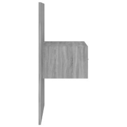 Veggmontert nattbord grå sonoma
