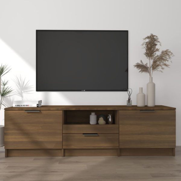 vidaXL TV-benk brun eik 140x35x40 cm konstruert tre