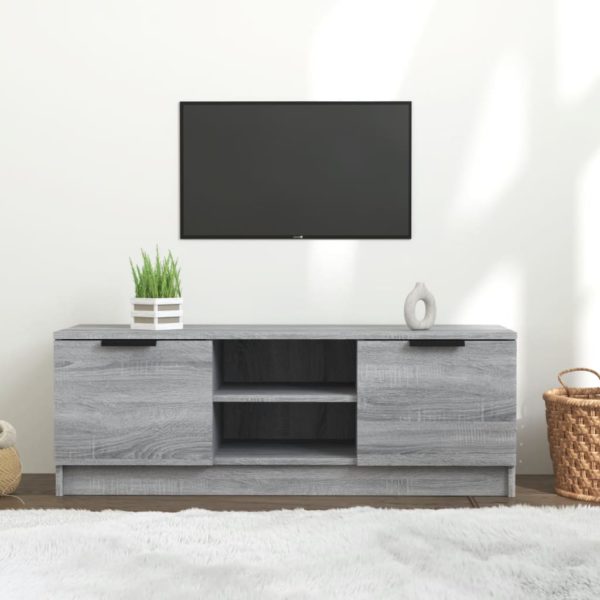 TV-benk grå sonoma 102x35x36,5 cm konstruert tre