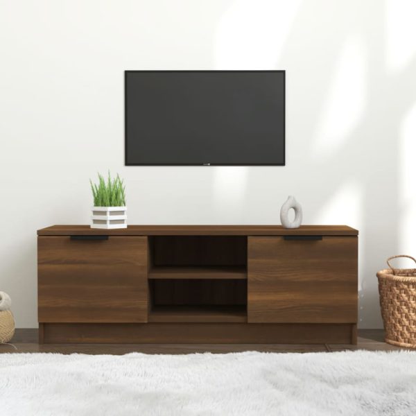 vidaXL TV-benk brun eik 102x35x36,5 cm konstruert tre