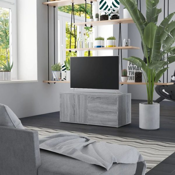 vidaXL TV-benk grå sonoma 80x34x36 cm konstruert tre