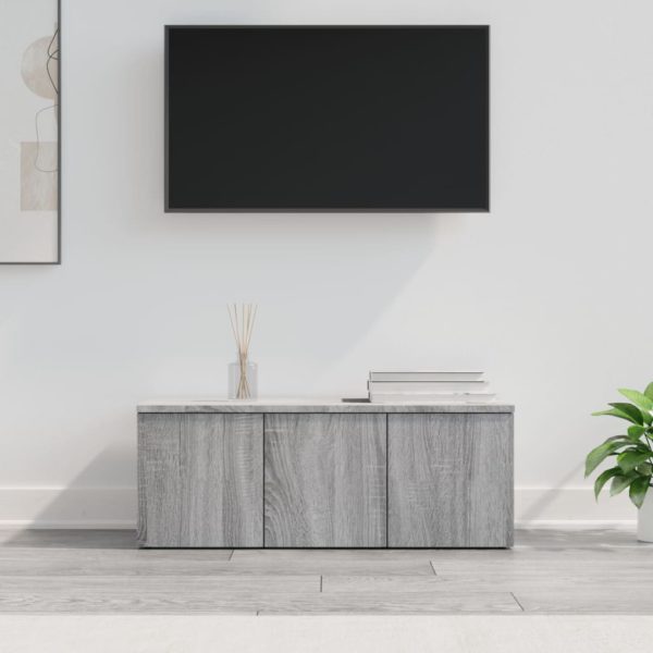TV-benk grå sonoma 80x34x30 cm konstruert tre