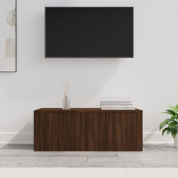vidaXL TV-benk brun eik 80x34x30 cm konstruert tre