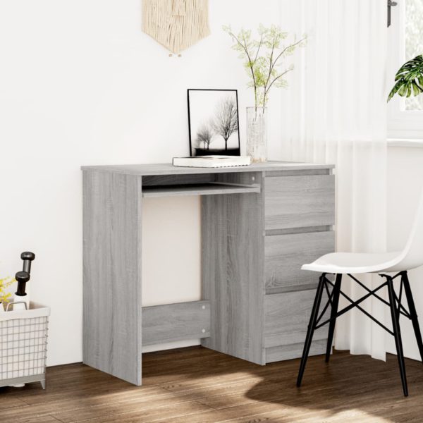 Skrivebord grå sonoma 90x45x76 cm konstruert tre