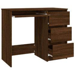 Skrivebord brun eik 90x45x76 cm konstruert tre