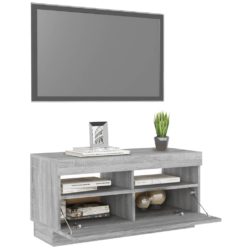 vidaXL TV-benk med LED-lys grå sonoma 80x35x40 cm