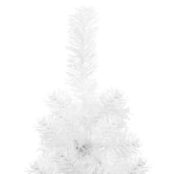 Kunstig halvt juletre med stativ slankt hvit 240 cm
