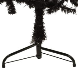 Kunstig halvt juletre med stativ slankt svart 150 cm