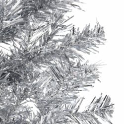 Kunstig halvt juletre med stativ tynt sølv 180 cm