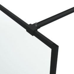 Dusjvegg svart 80×195 cm halvfrostet ESG-glass
