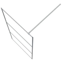 vidaXL Dusjvegg sølv 100×195 cm klart ESG-glass