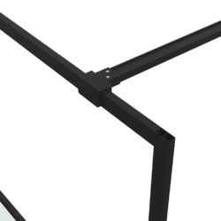 Dusjvegg svart 100×195 cm halvfrostet ESG-glass