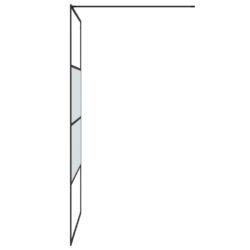 vidaXL Dusjvegg svart 115×195 cm halvfrostet ESG-glass