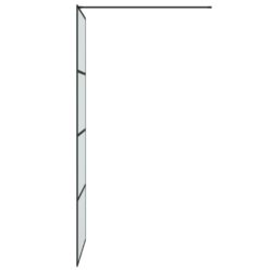 vidaXL Dusjvegg svart 80×195 cm halvfrostet ESG-glass