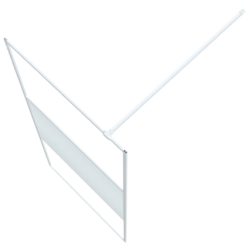 Dusjvegg hvit 90×195 cm klart ESG-glass