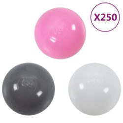 vidaXL Prinsessetelt med 250 baller rosa 133×140 cm