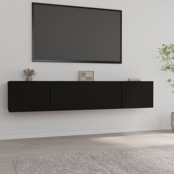 vidaXL TV-benker 2 stk svart 80x30x30 cm konstruert tre